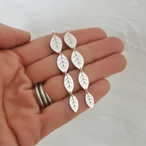 Four Leaf Silver Stud Earrings