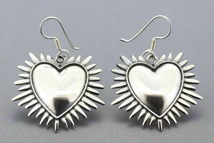 Full heart earring - sterling silver