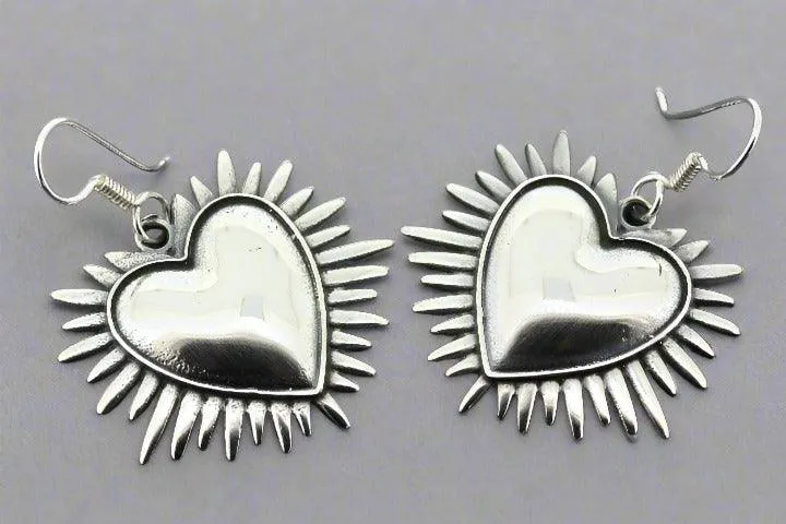 Full heart earring - sterling silver