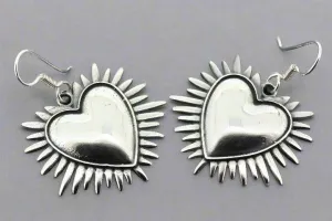 Full heart earring - sterling silver