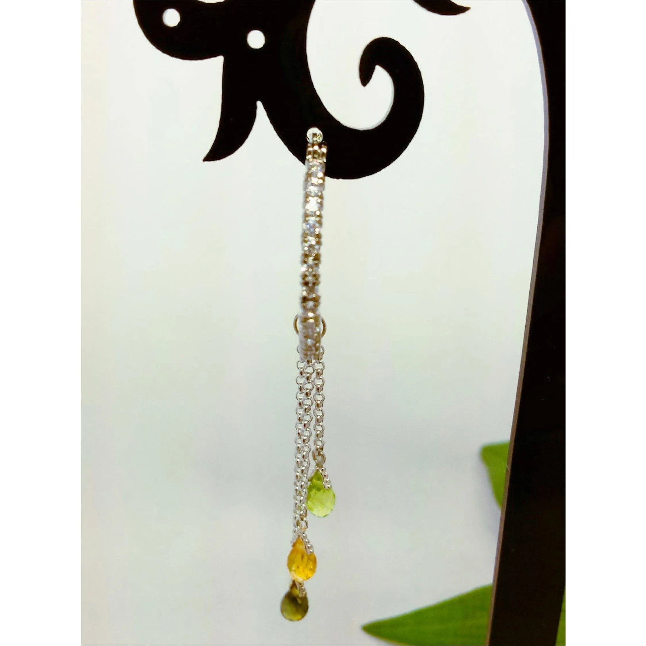 gemstone dangle earrings