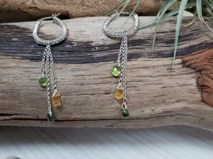 gemstone dangle earrings