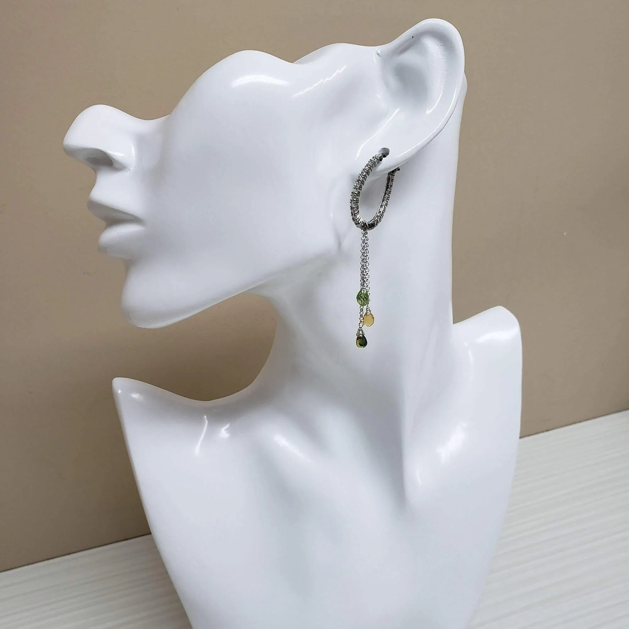 gemstone dangle earrings