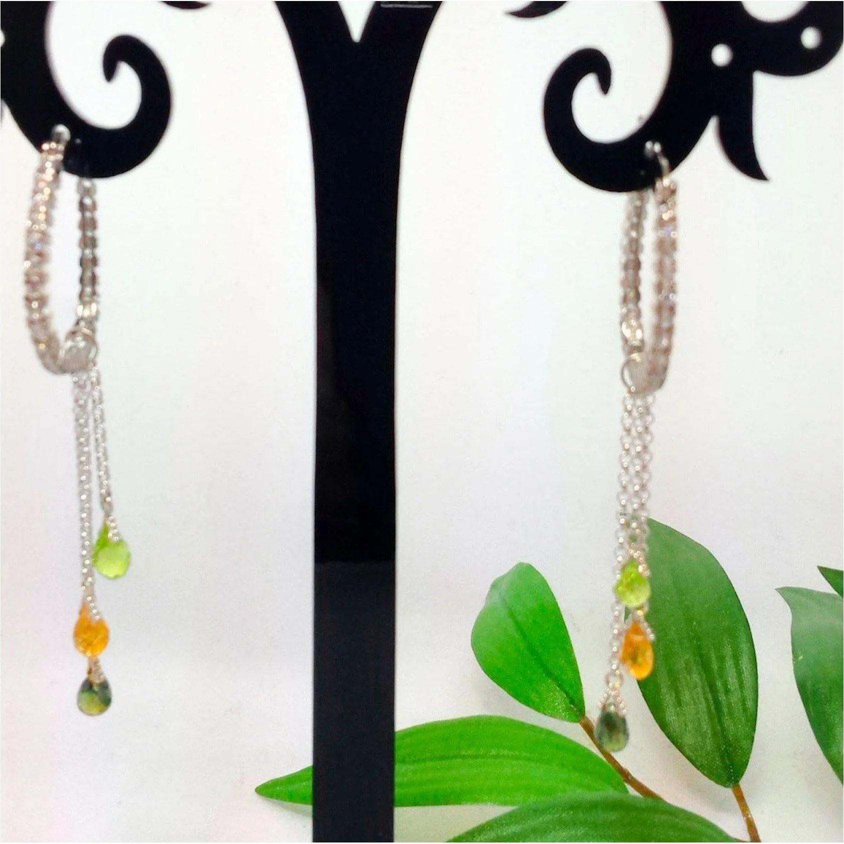 gemstone dangle earrings