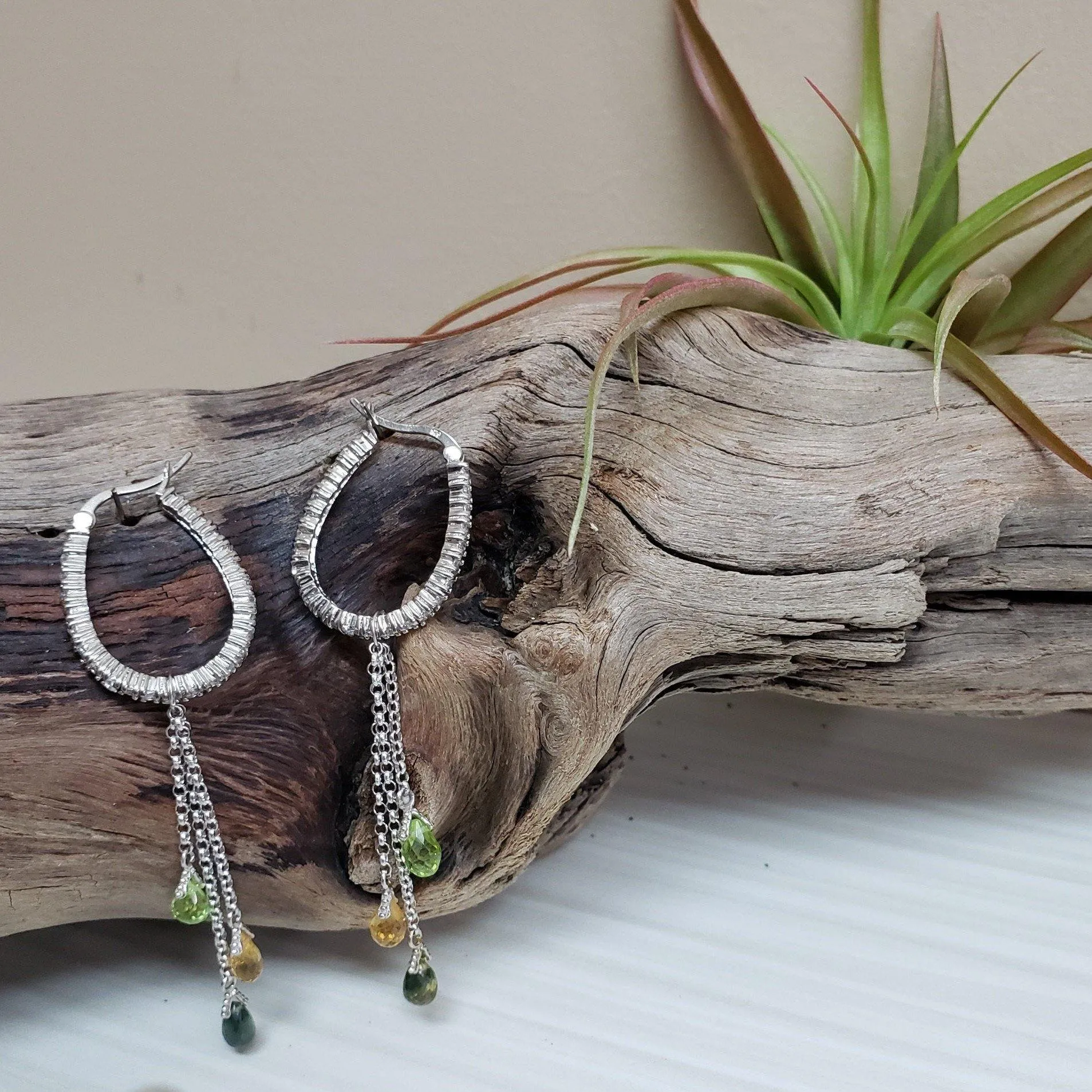 gemstone dangle earrings