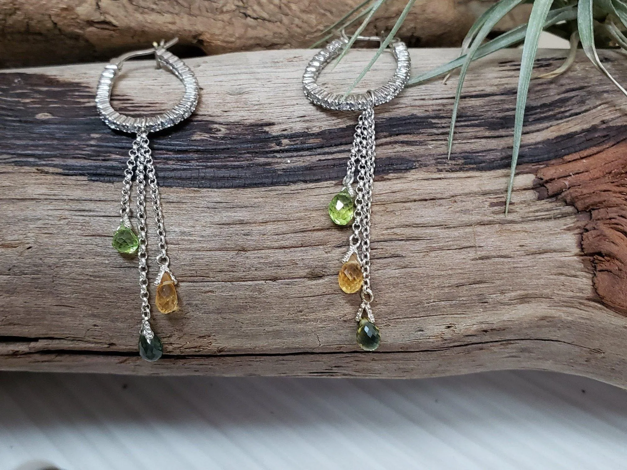 gemstone dangle earrings