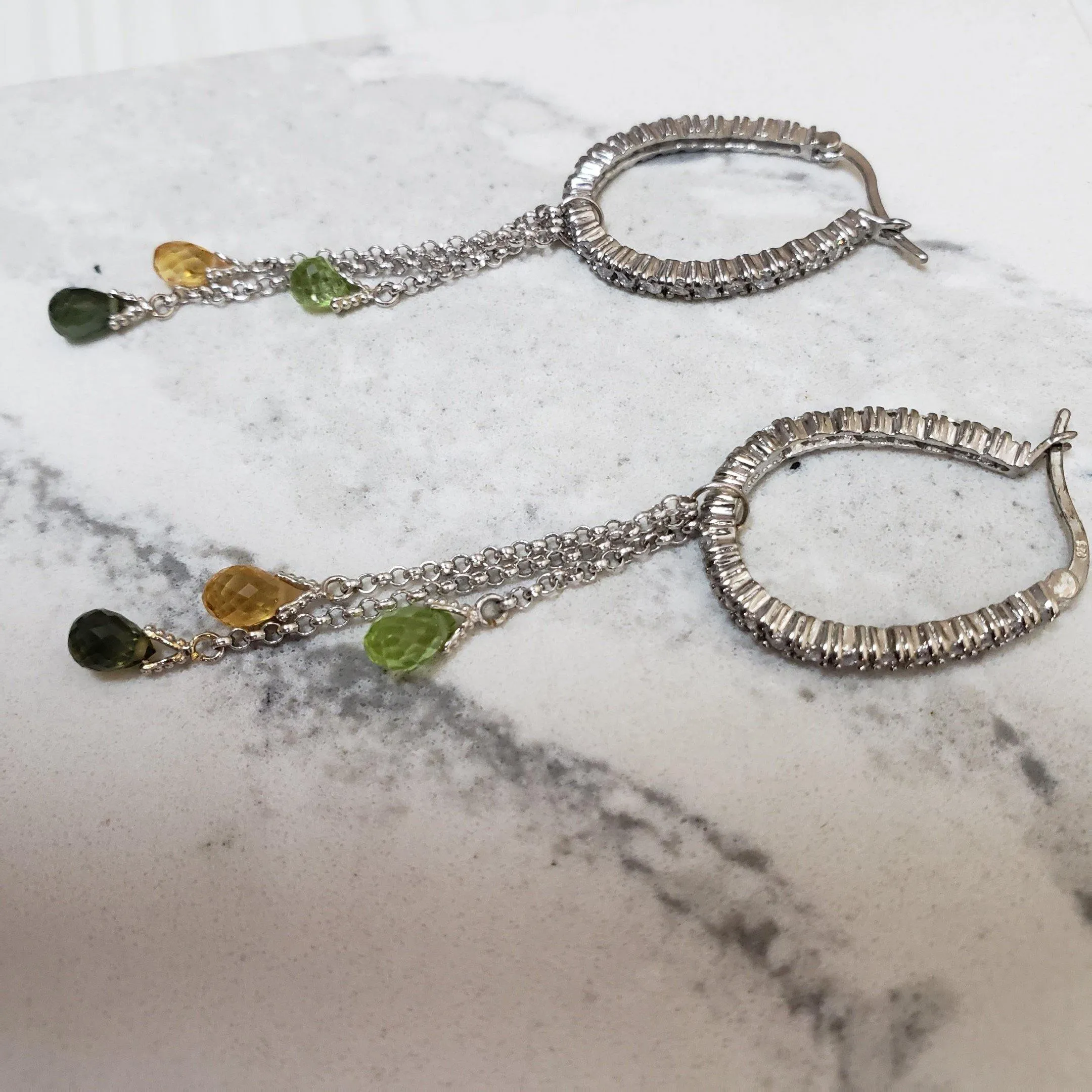 gemstone dangle earrings
