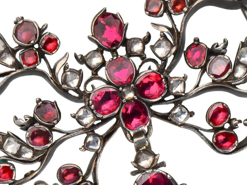 Georgian Splendor - Garnet Bow Pendant Slide