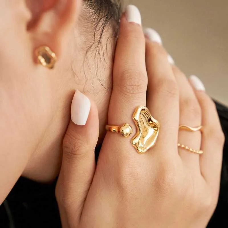 Gold Cover Sterling Silver Ring -Superior Lake Collection
