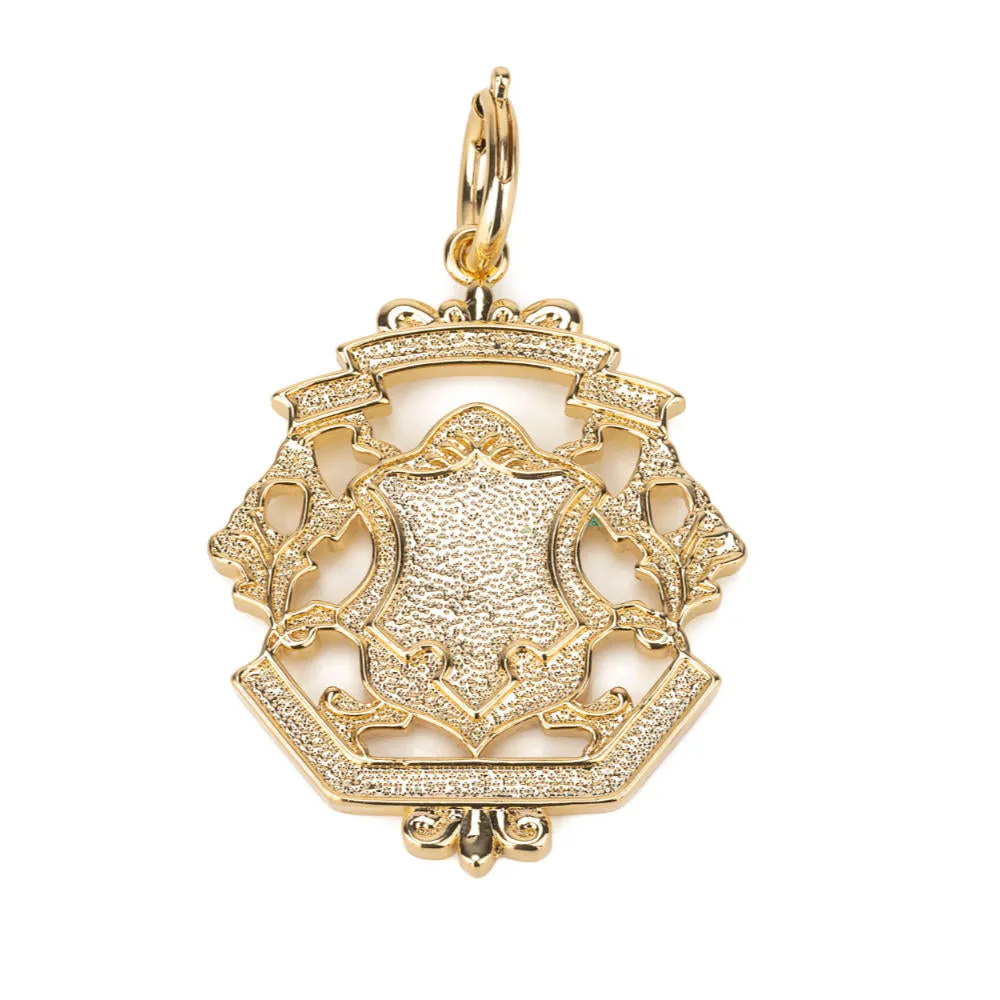Gold Filled Bonded Shield FOB Tag Charm Pendant