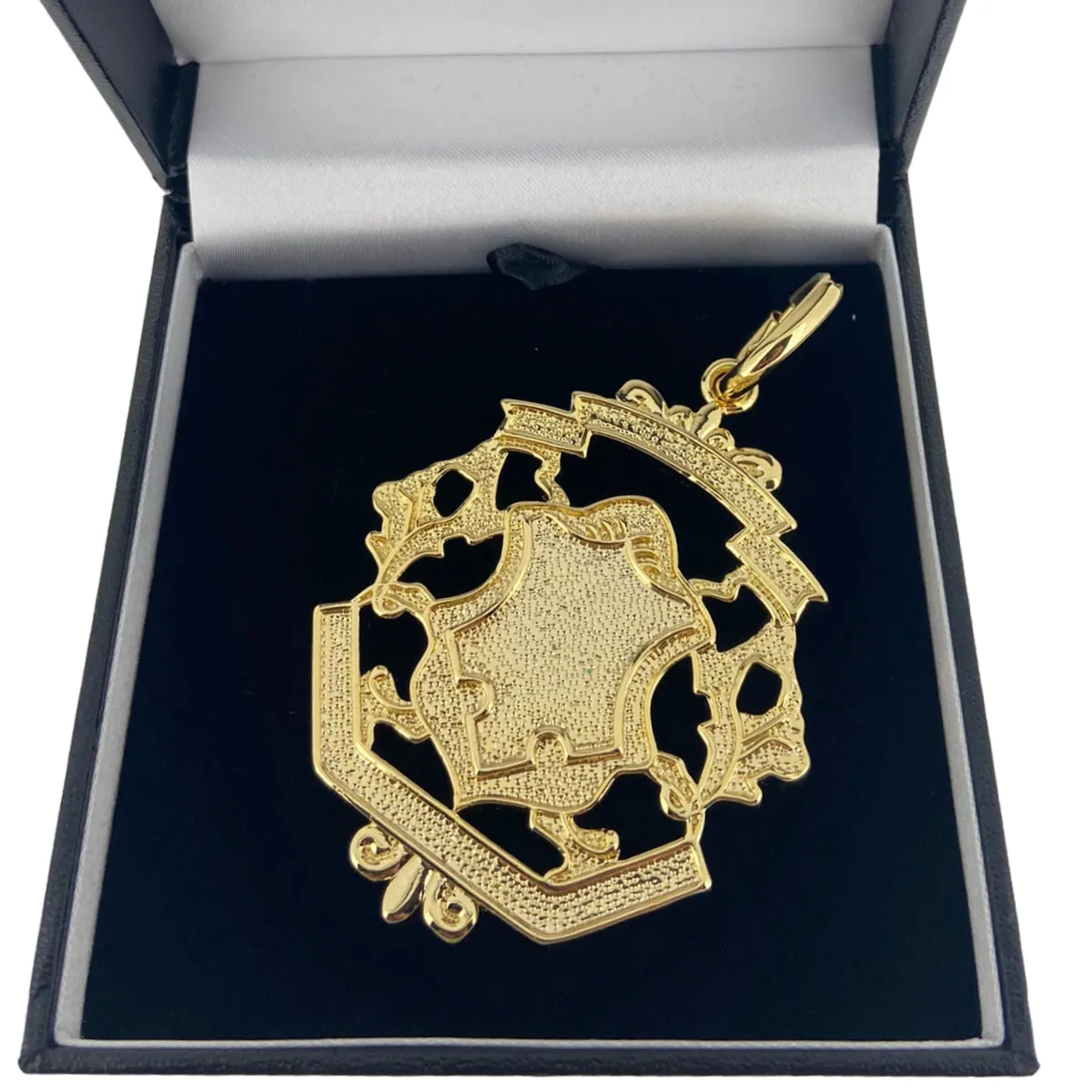 Gold Filled Bonded Shield FOB Tag Charm Pendant