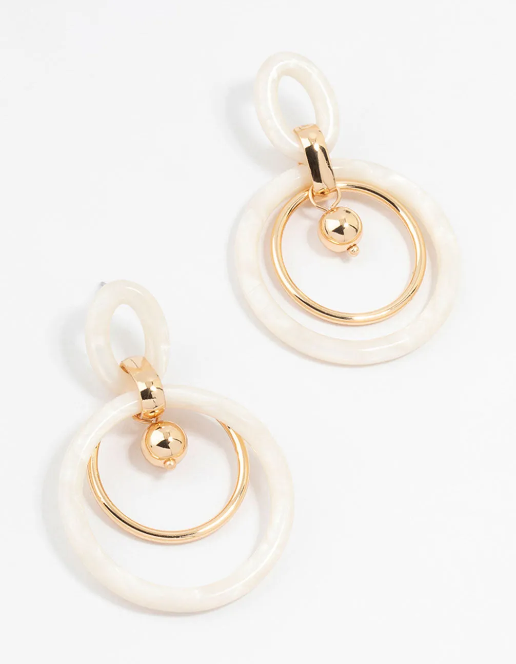 Gold Plated Opulent Circle Drop Earrings