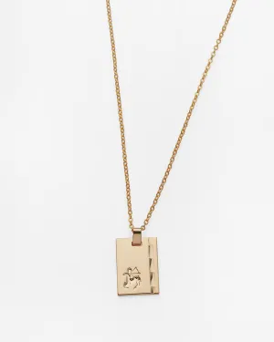 Gold Star Sign Necklace Sagittarius