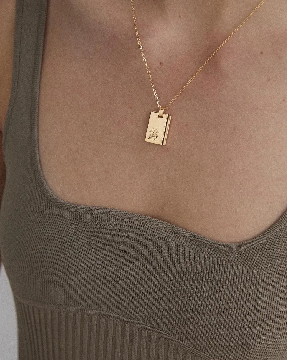 Gold Star Sign Necklace Sagittarius