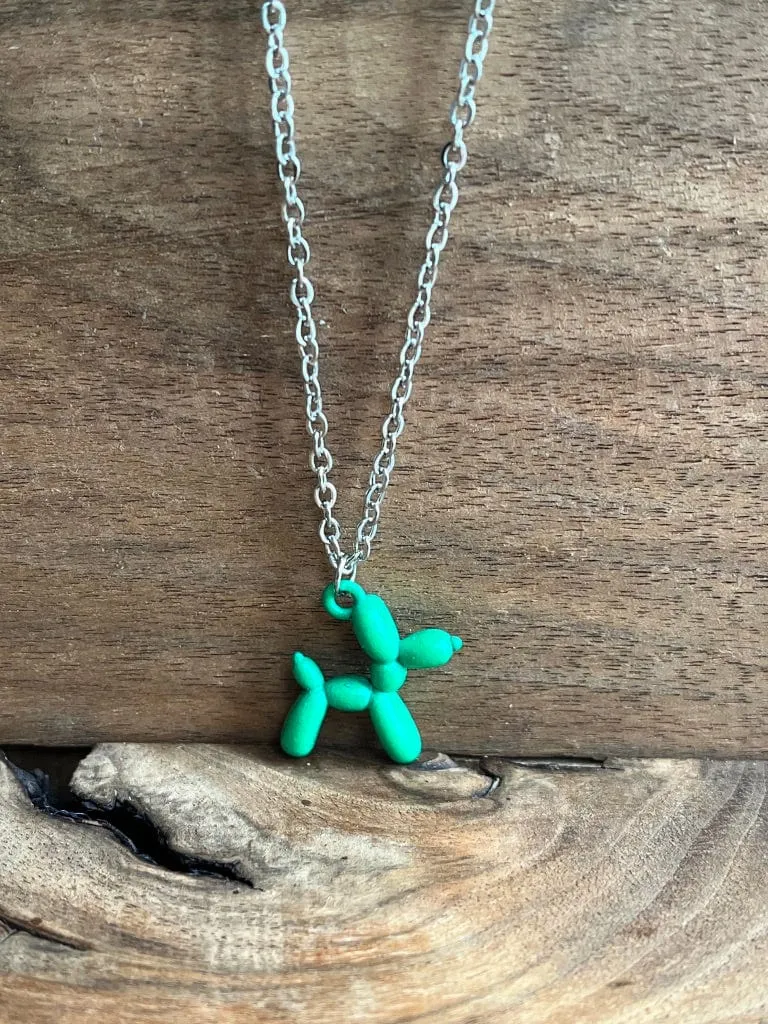 Green Balloon Dog | Essential Oil Necklace