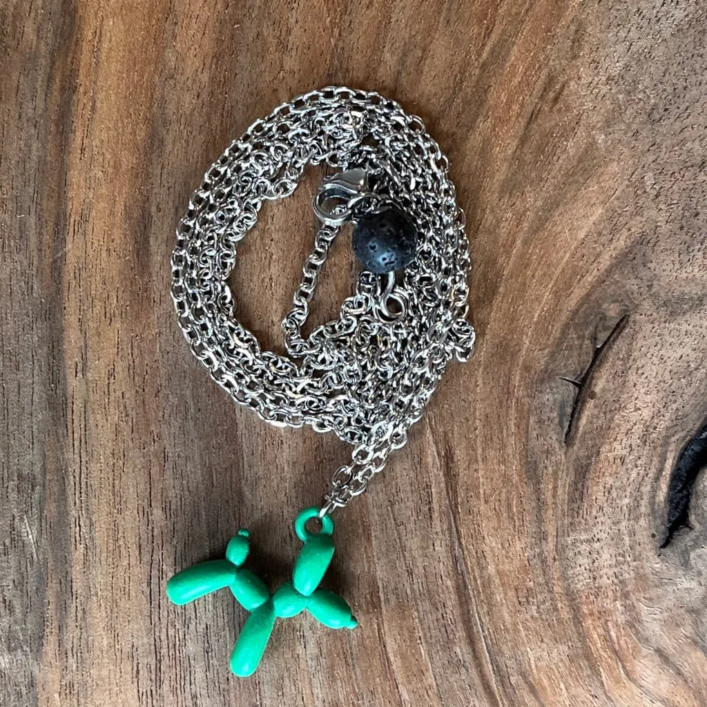 Green Balloon Dog | Essential Oil Necklace