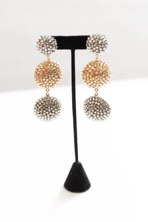 Handmade Swarovski Three Drop Earrings