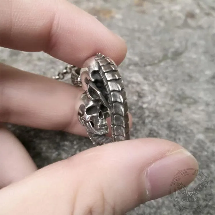 Heart Shaped Skull Sterling Silver Pendant