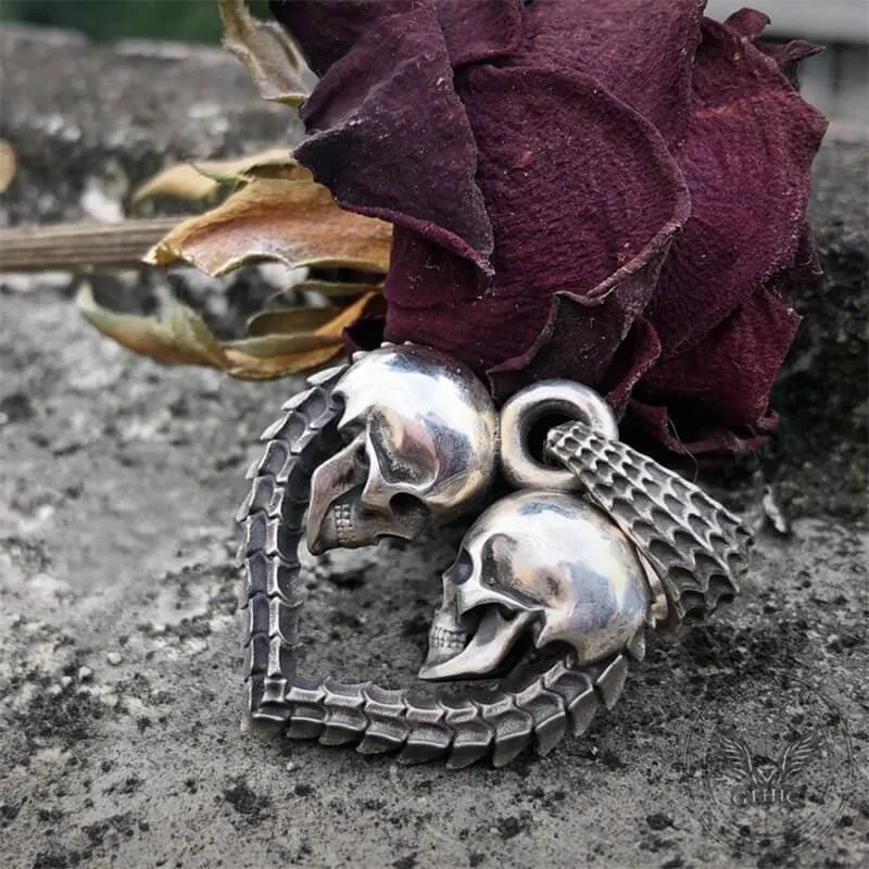 Heart Shaped Skull Sterling Silver Pendant