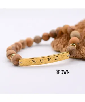 Hope Stone Stretch Bracelet - Brown