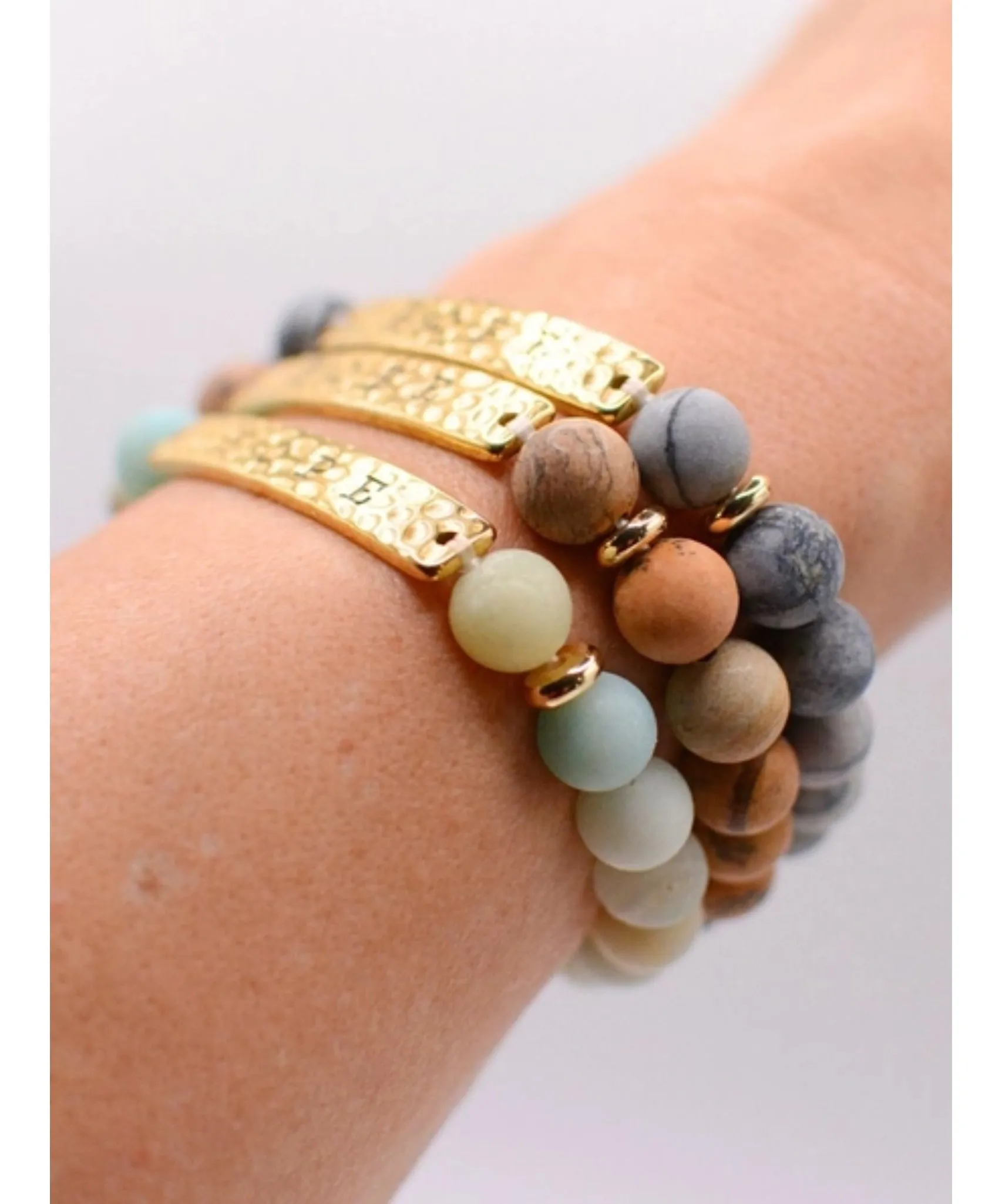 Hope Stone Stretch Bracelet - Brown