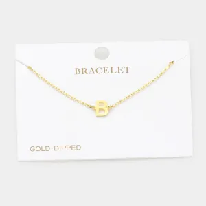 iLLASPARKZ -B- Gold Dipped Metal Monogram Charm Bracelet