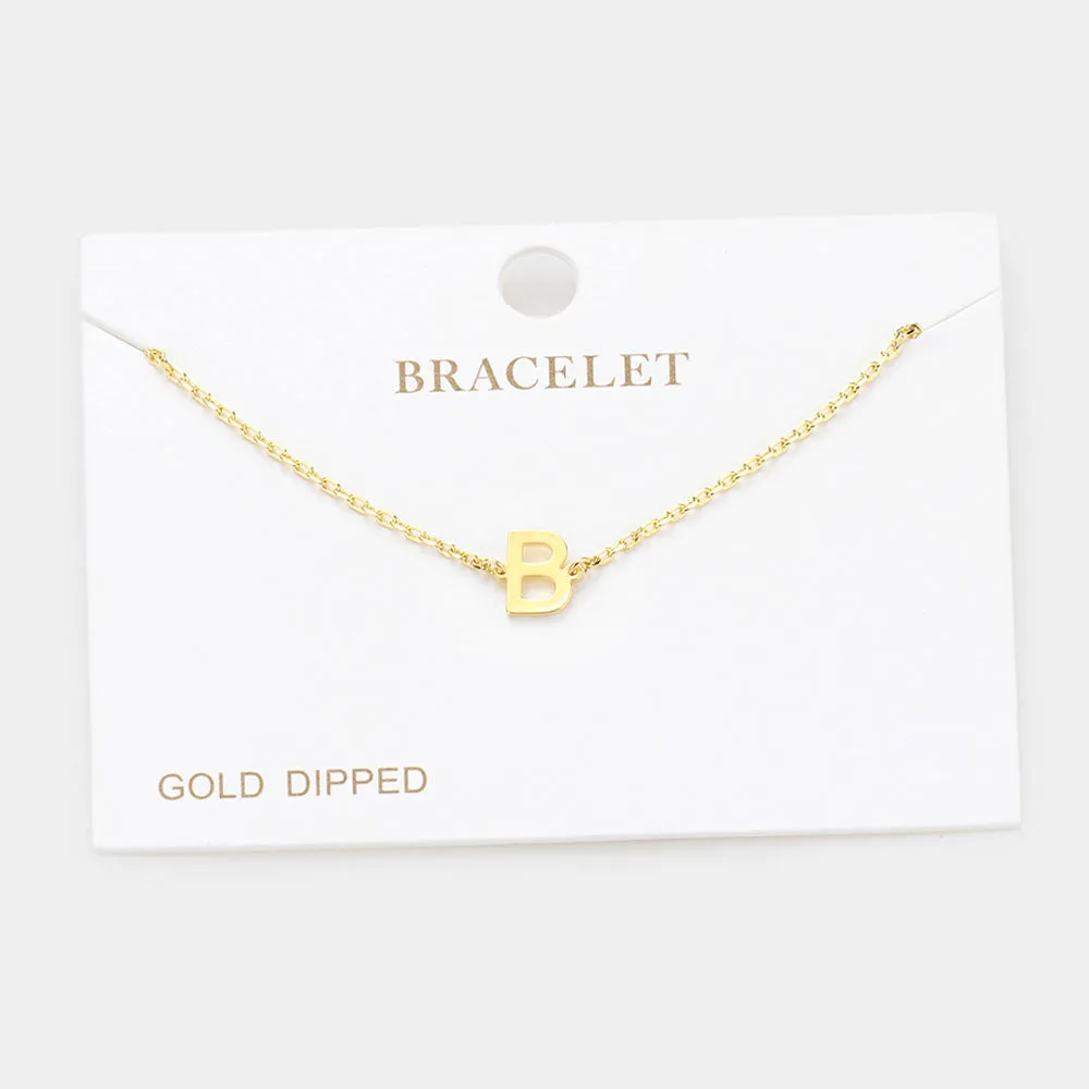 iLLASPARKZ -B- Gold Dipped Metal Monogram Charm Bracelet