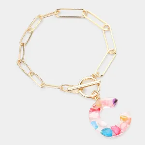 iLLASPARKZ -C- Colorful Monogram Charm Bracelet