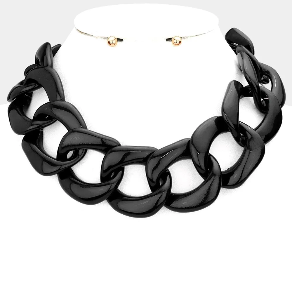 iLLASPARKZ Chunky Acetate Chain Necklace