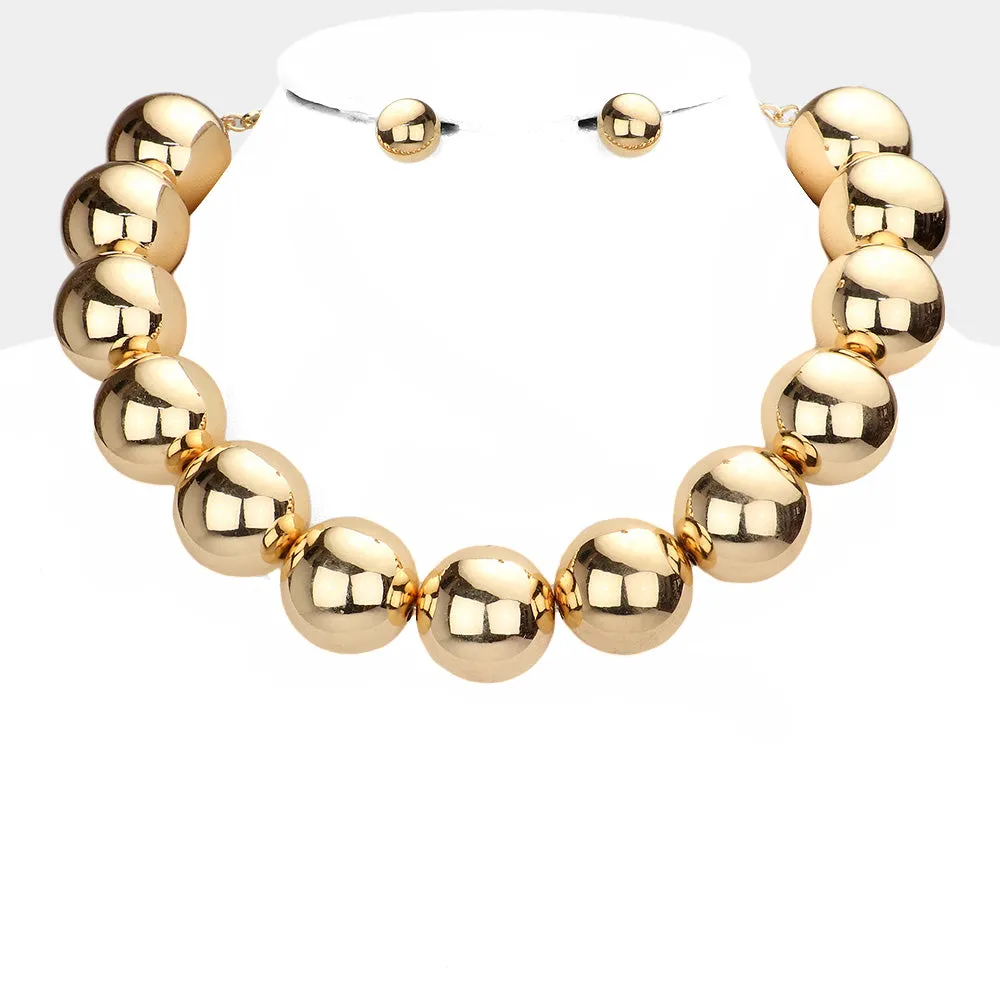 iLLASPARKZ Chunky Metal Ball Necklace