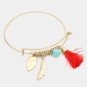 iLLASPARKZ Feather Tassel Charm Bracelet