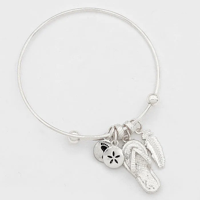 iLLASPARKZ Flip Flop Sandal & Sand Dollar Charm Bracelet