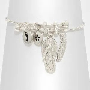 iLLASPARKZ Flip Flop Sandal & Sand Dollar Charm Bracelet