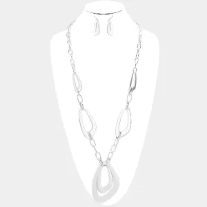 iLLASPARKZ Geometric Chunky Metal Hoop Link Long Necklace