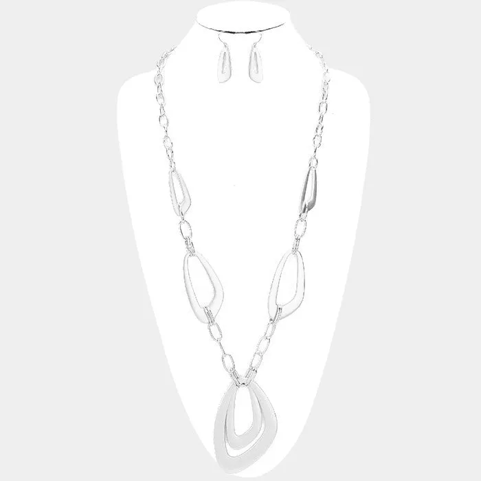 iLLASPARKZ Geometric Chunky Metal Hoop Link Long Necklace