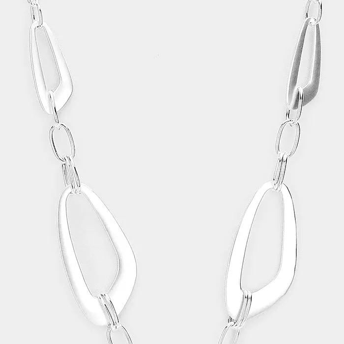 iLLASPARKZ Geometric Chunky Metal Hoop Link Long Necklace