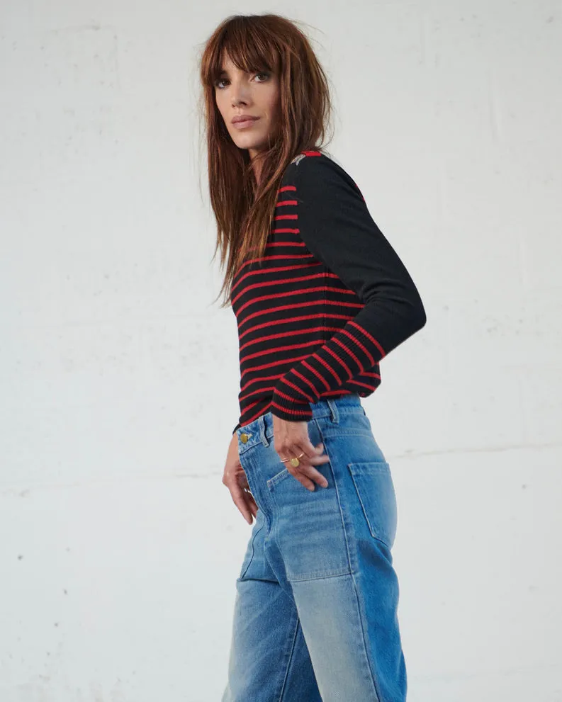 ISA CHAINS jumper - Red/Black