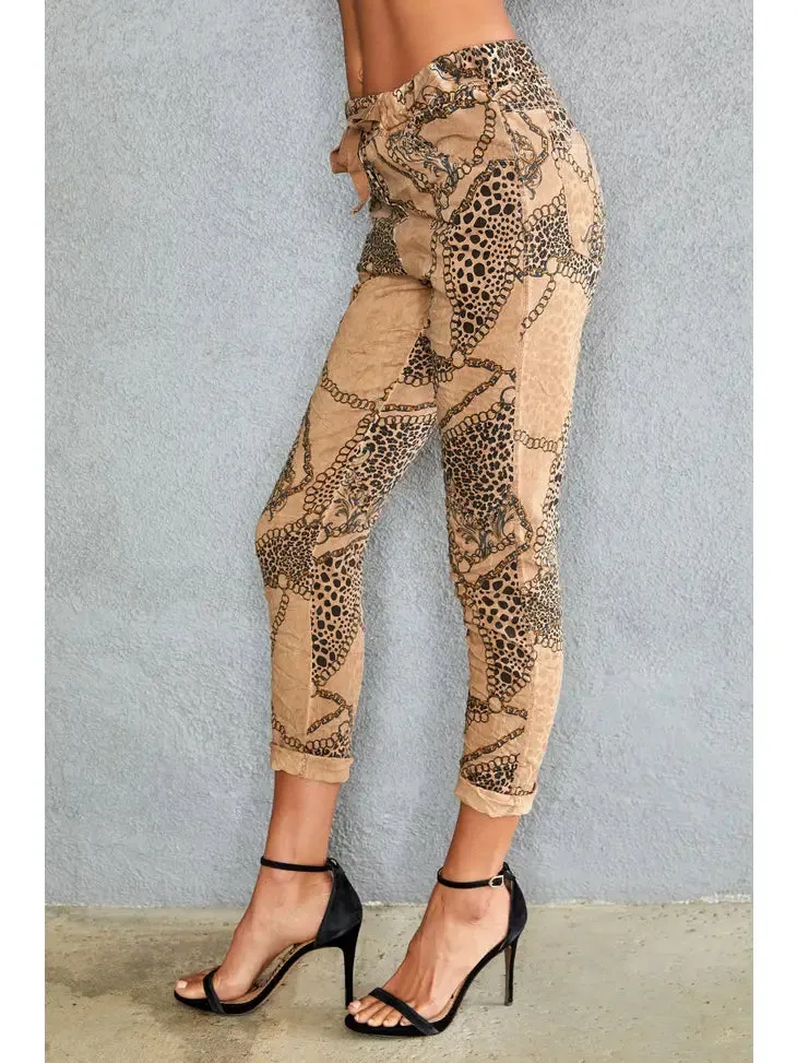 Italian Chains and Cheetah Crinkle Jogger