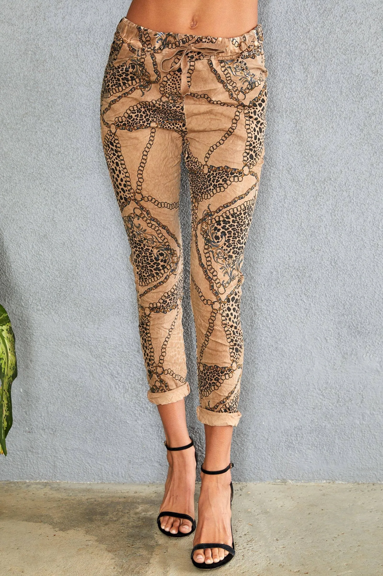 Italian Chains and Cheetah Crinkle Jogger