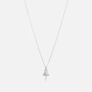 Itty Bitty Charm Necklace, Mushroom, Silver