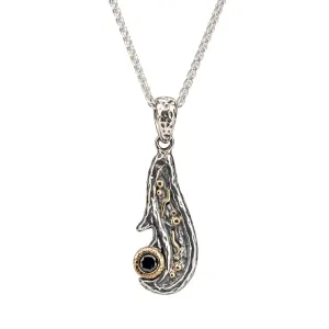 Keith Jack Sterling Silver Oxidized   10k Black CZ Rocks 'n Rivers Pendant