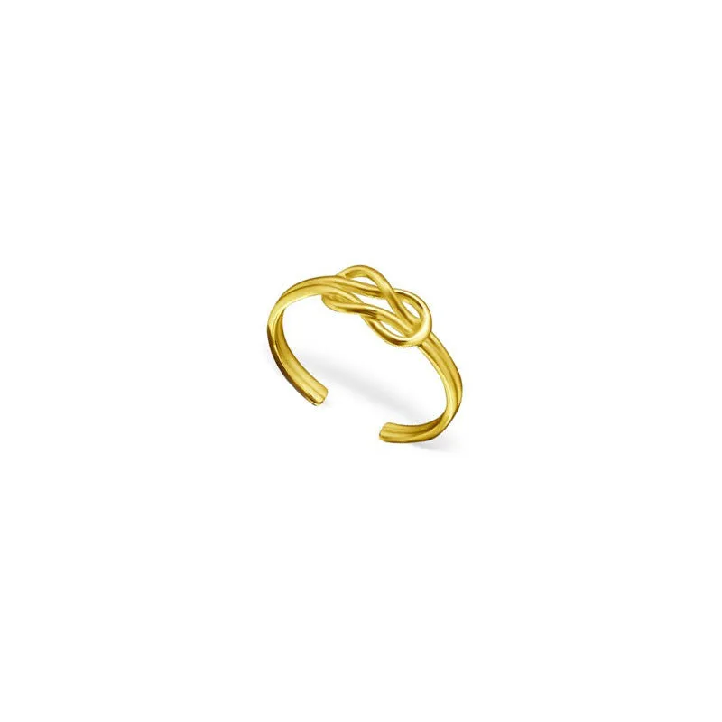 Knotted Gold Plated Silver Toe Ring