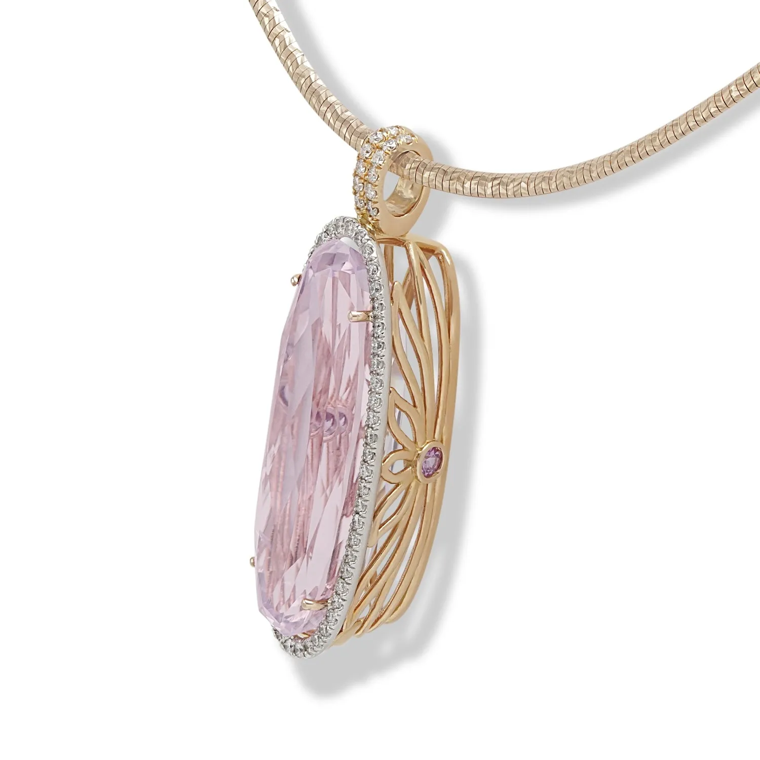 Kunzite Halo Pendant