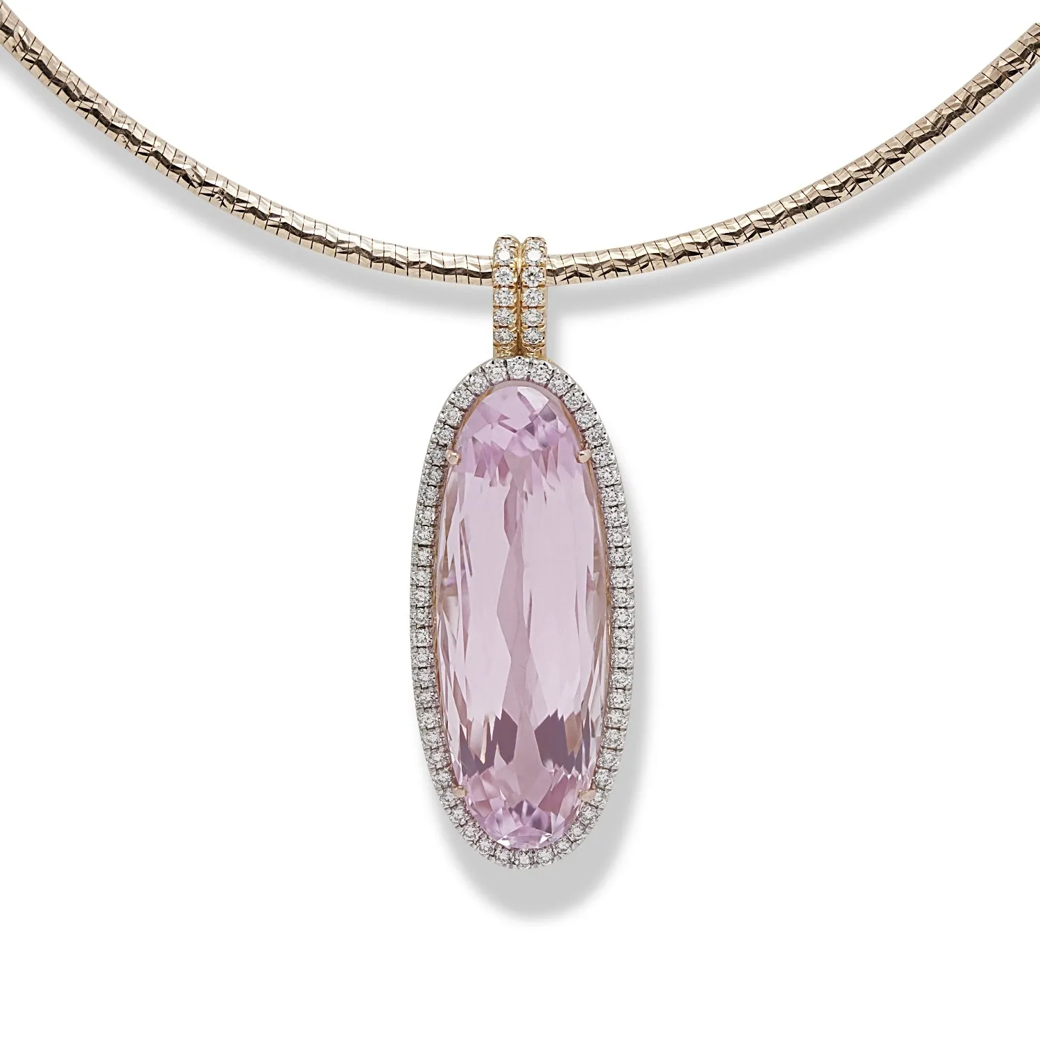 Kunzite Halo Pendant