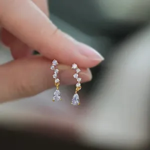 Lady Zircon Drop Earrings Engagement Ceremony Jewelry Exquisite Accessories
