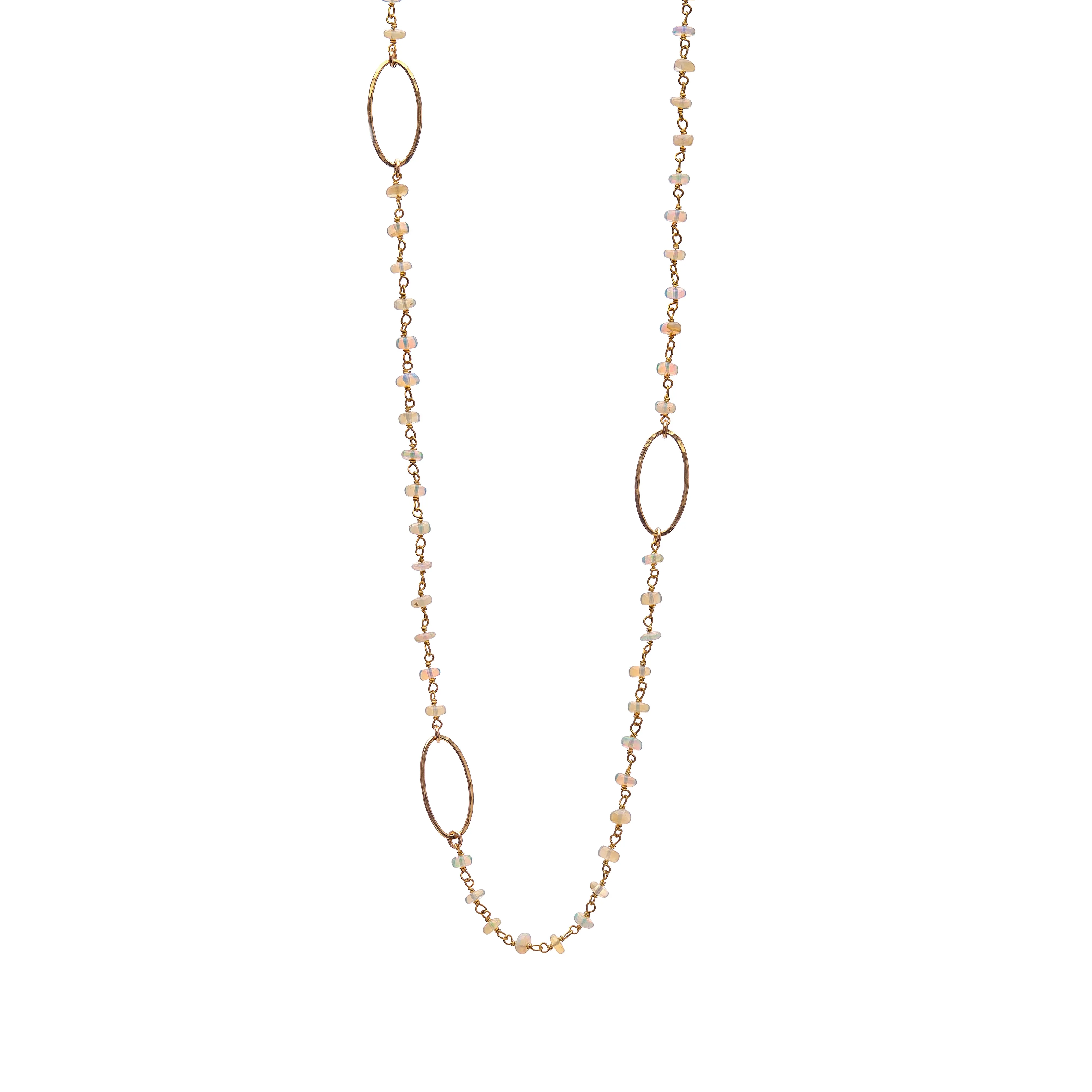 Long Opal Oval Necklace