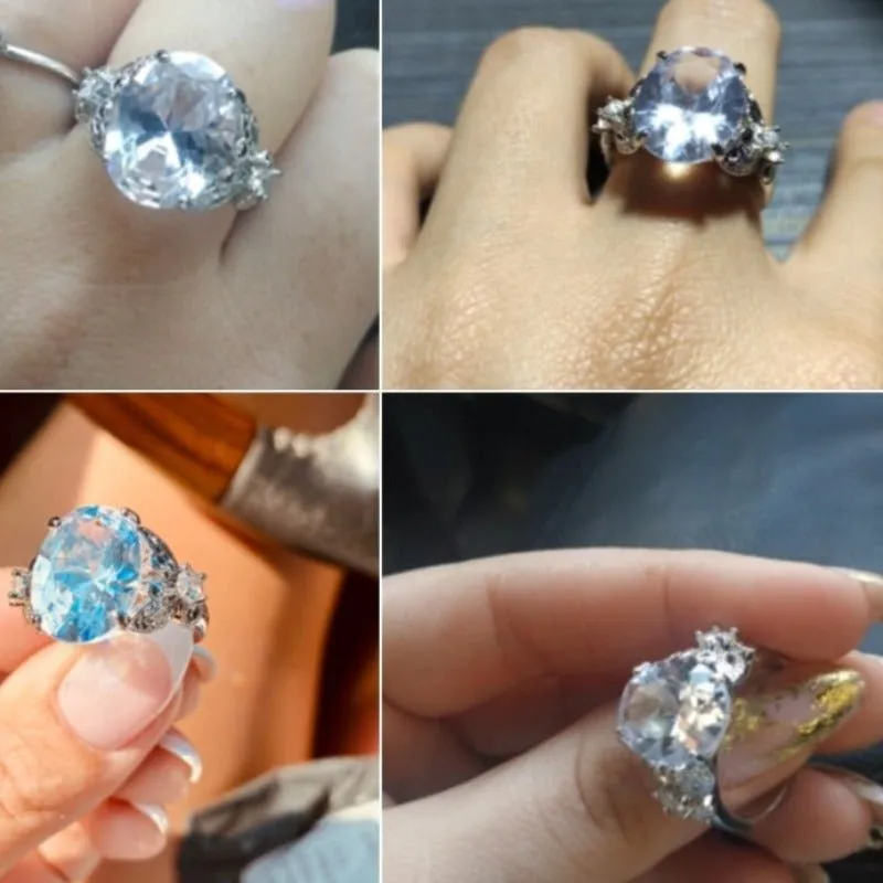 Luxury Butterfly Ring Silver for Women Party Anniversary Gift Jewelry