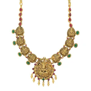 Majestic Lakshmi Radiance 925 Gold Plated Necklace