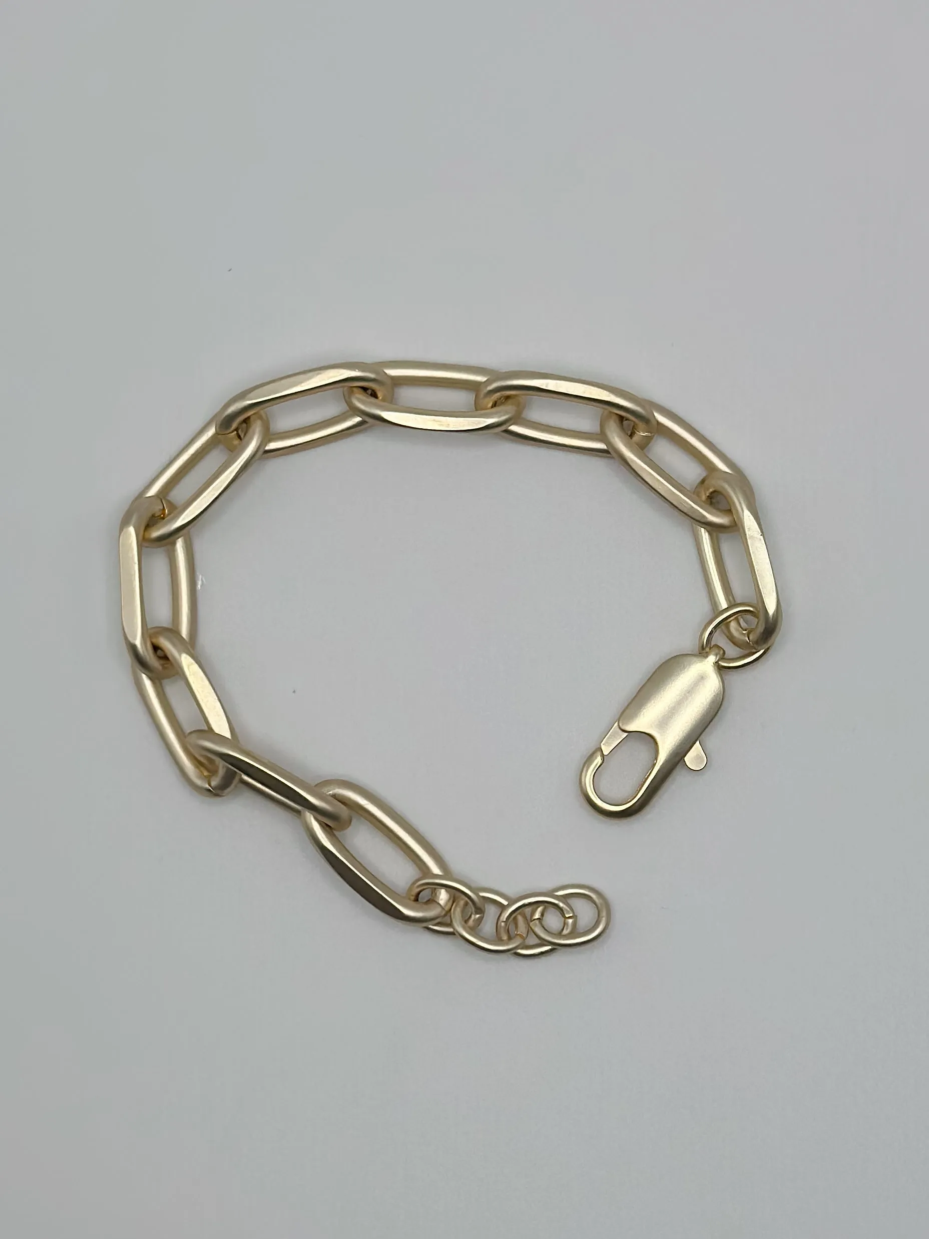 Matte Gold Plated Thick Chain Bracelet