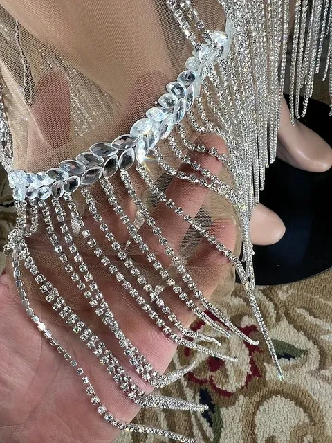 Maxi Rhinestone Chains Dress